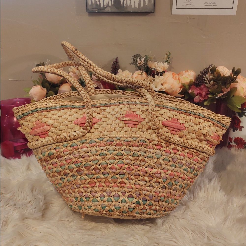 XL STRAW BEACH SUMMER BAG